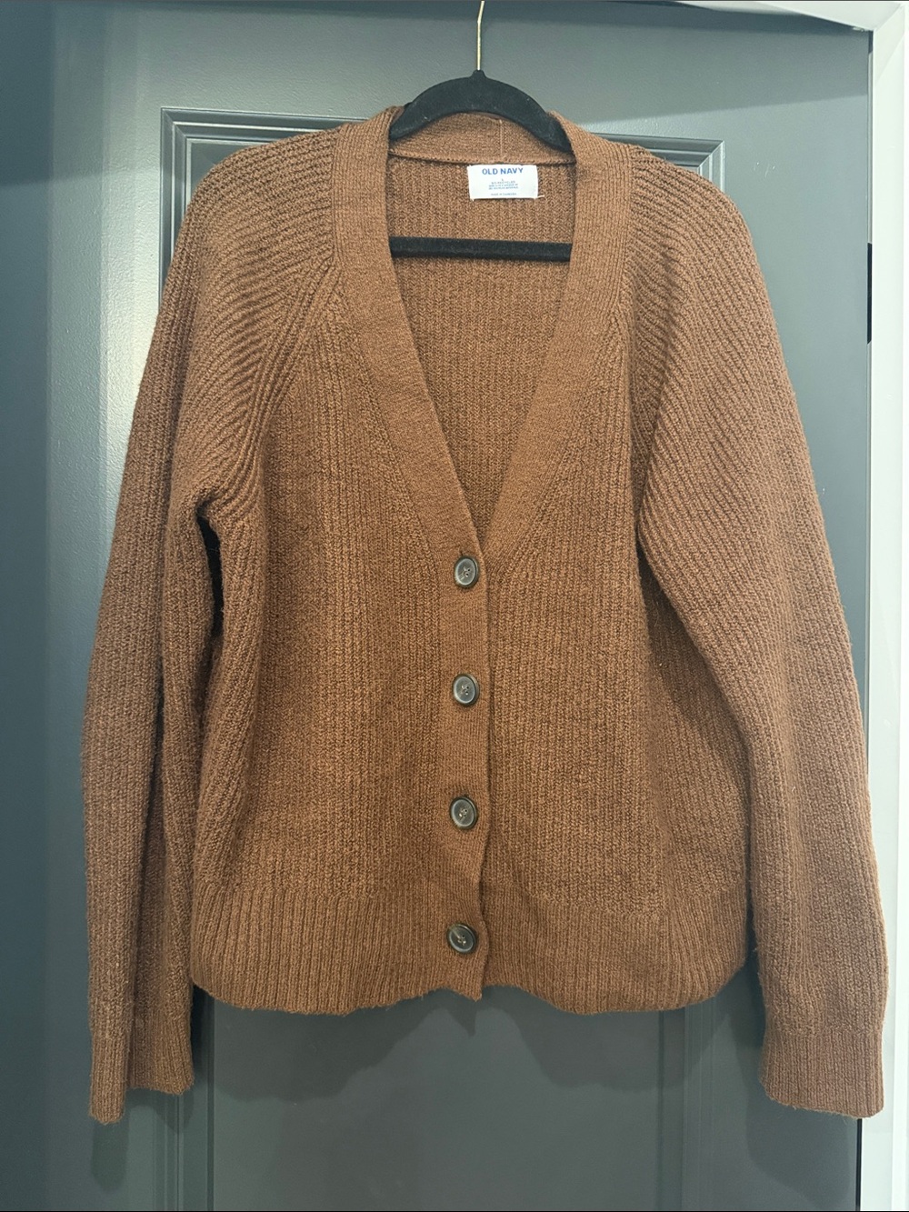 Old Navy Women's Brown Button-Front Knit Cardigan Sweater
